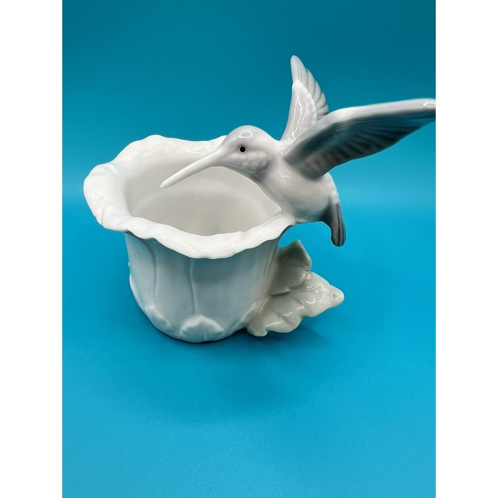 Biedermann Hummingbird Porcelain Votive Candle Holder Vinage